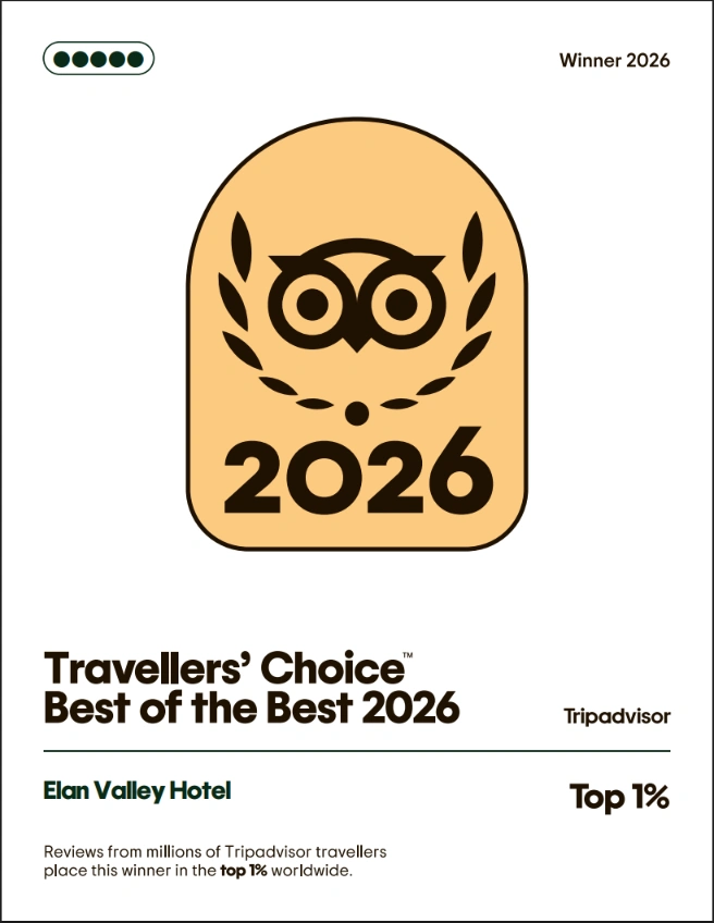 Elan Valley Hotel 2026 Trip Advisor Top 1% Certificate